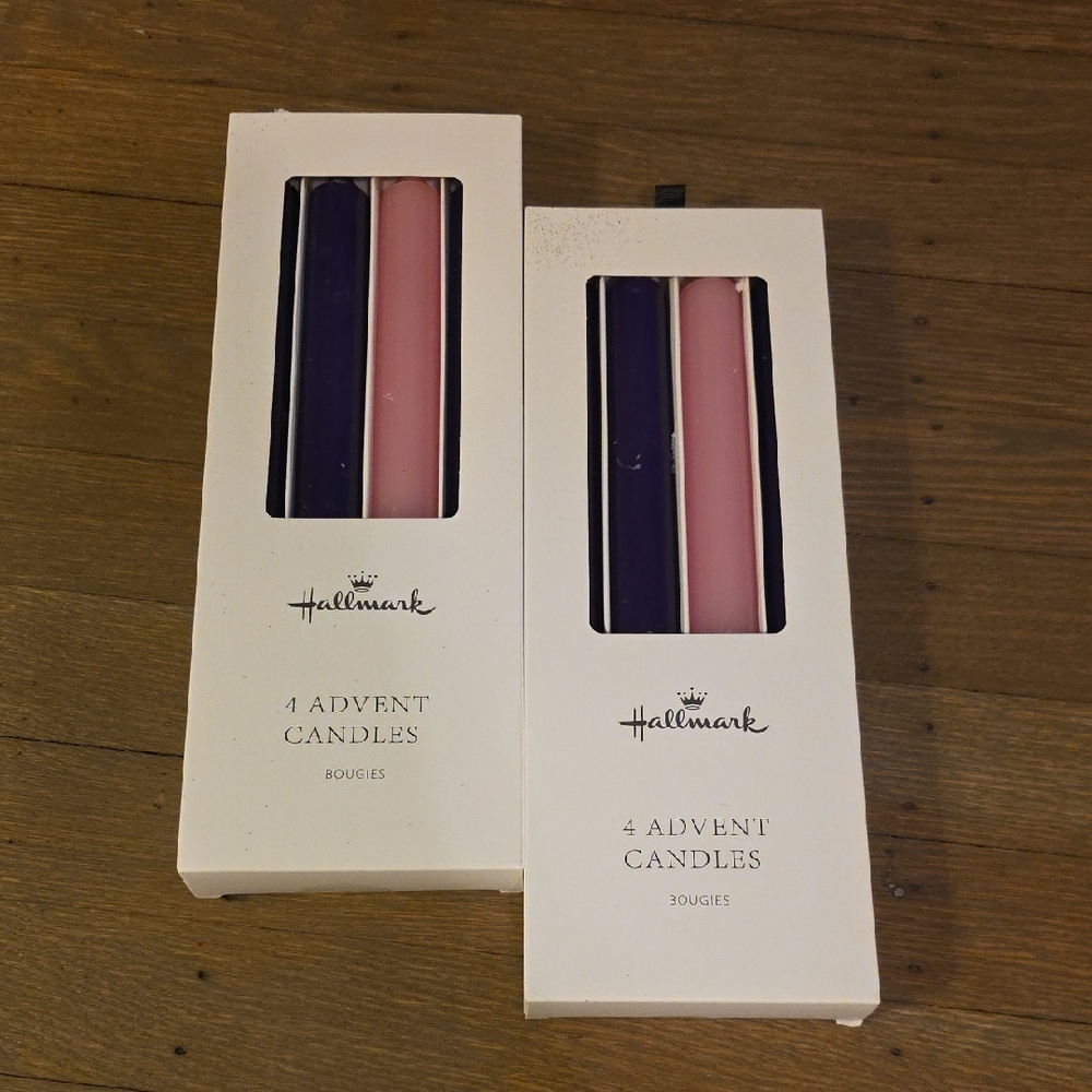 Hallmark- 4 Pink and Purple Advent Candles- Bougies/ 2 Sets-  NEW